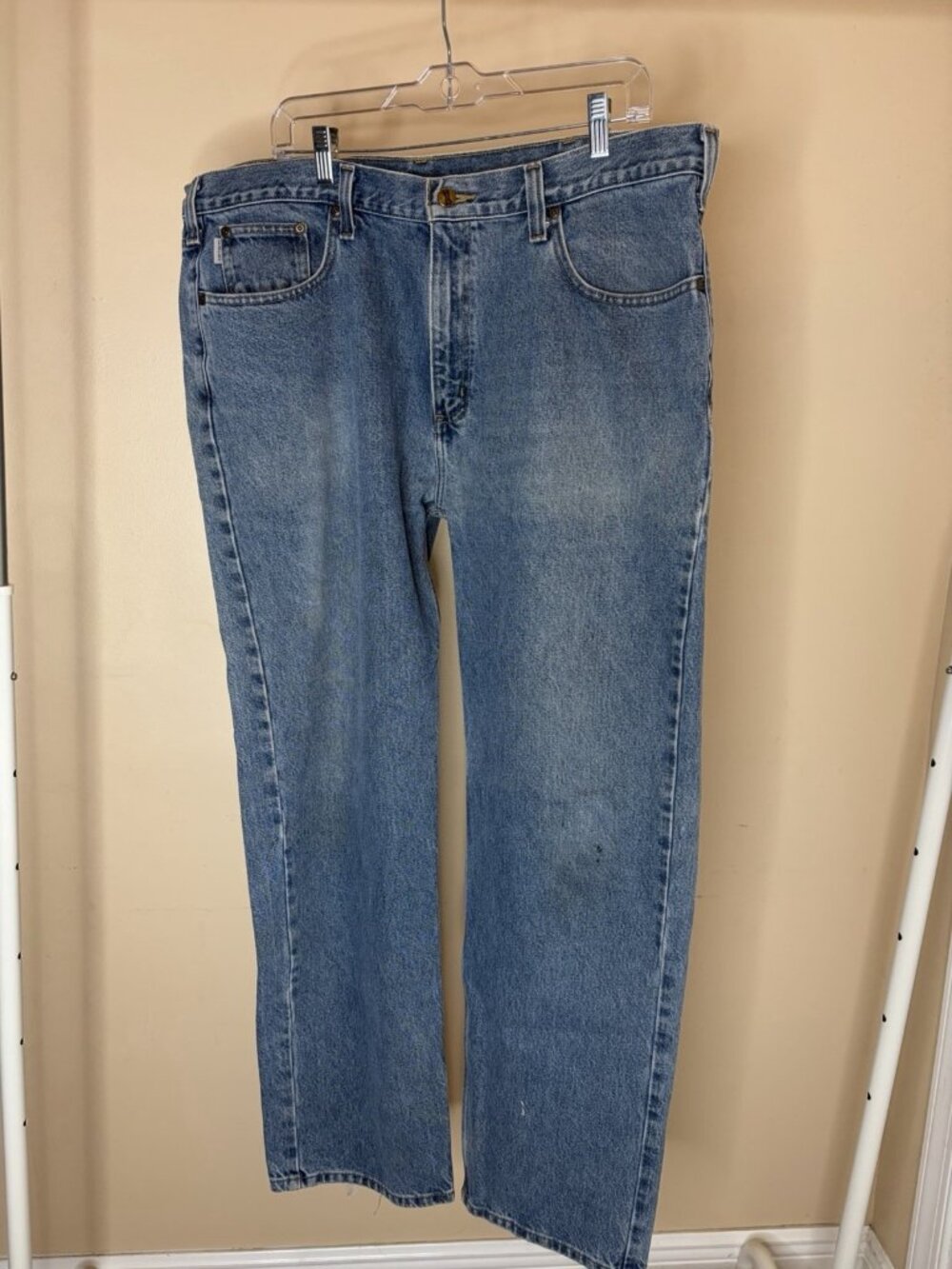 Carhartt Jeans Men's 40x32 Blue Relaxed Fit Denim Straight Leg Workwear B460 DPS